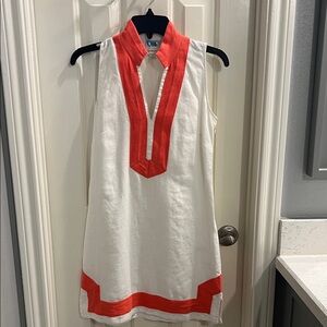 Sail to Sable White Tunic with Orange Accents